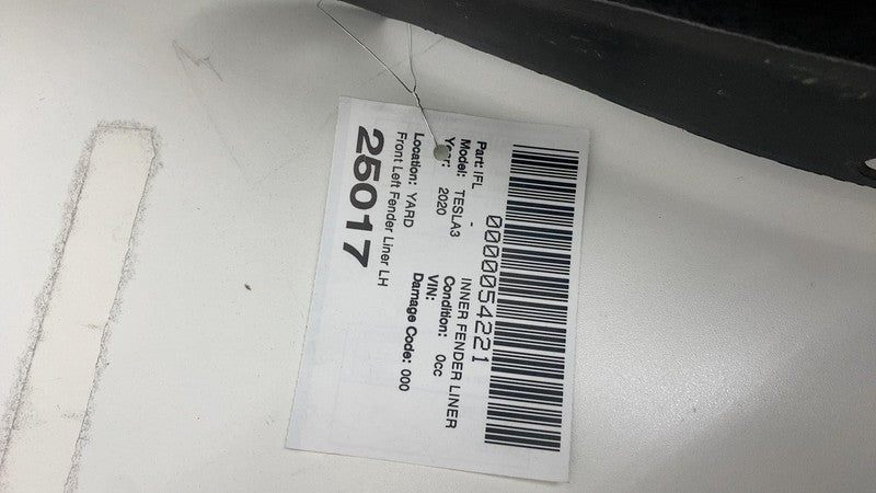 1081581-00-D ⭕ 18-23 Model 3 Front Driver Wheel Fender Liner Splash Shield Left 1081581-00-D