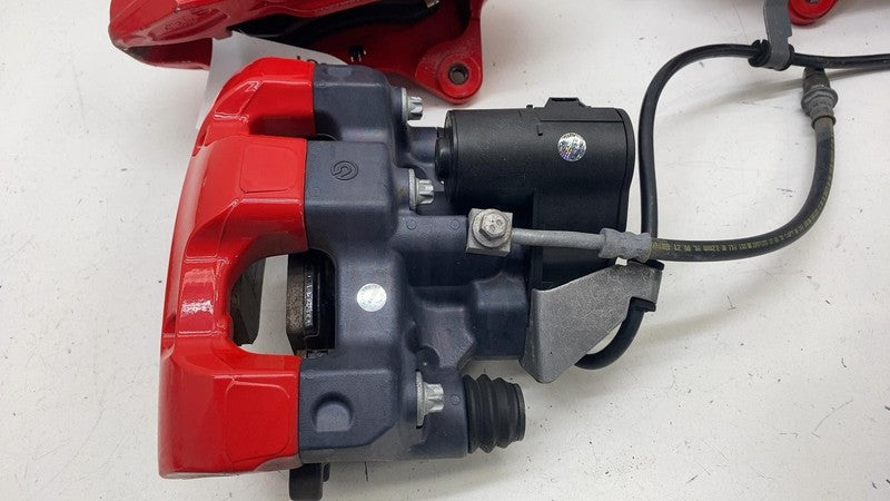 ⭕ 2020-2024 Tesla Model Y Set of 4 Front & Rear Brake Caliper Red Asse