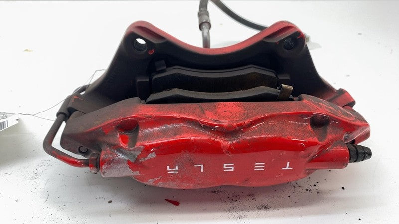 ⭕ 2012-2020 Tesla Model S Rear Driver Side Caliper Red w/ Brake Hose L