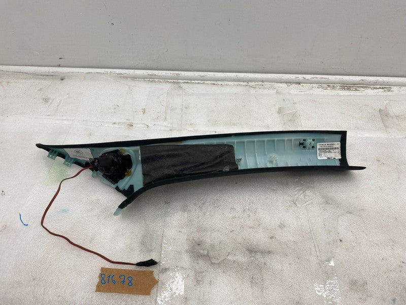 1002488 02 K 12-15 Model S Front Left A-Pillar Upper Trim Cover Panel w/ Speaker 1002488-02-K