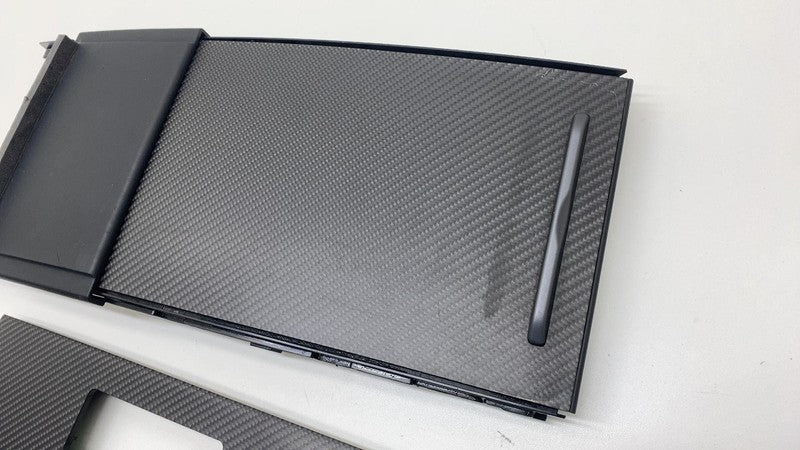 ⭕ 16-20 Model S Center Console Cover w/ Cupholder Trim Carbon Fiber 10