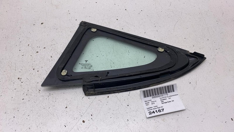 1080706-00 2017-2020 Tesla Model 3 M3 Rear Passenger Side Quarter Fixed Window Glass Right