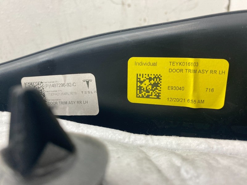 1079742 00 A ⭕20-23 Model Y Rear Passenger Side Door Panel Trim Card Black Right 1497296-92-C