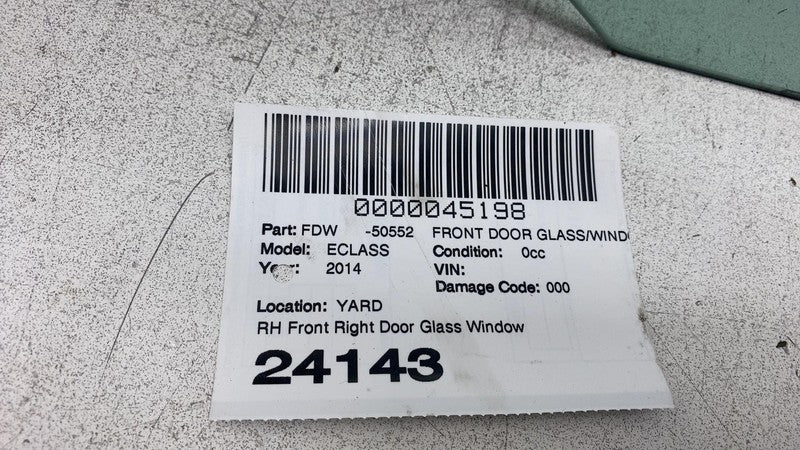 E6 43R-00050 ⭕ 2010-2014 Mercedes-Benz E350 Front Passenger Side Door Window Glass Right RH