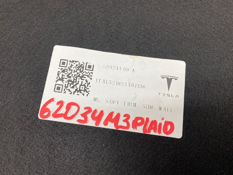⭕ 2021-2025 Tesla Model S Left Soft Trim Trunk Carpet Side Wall 158924
