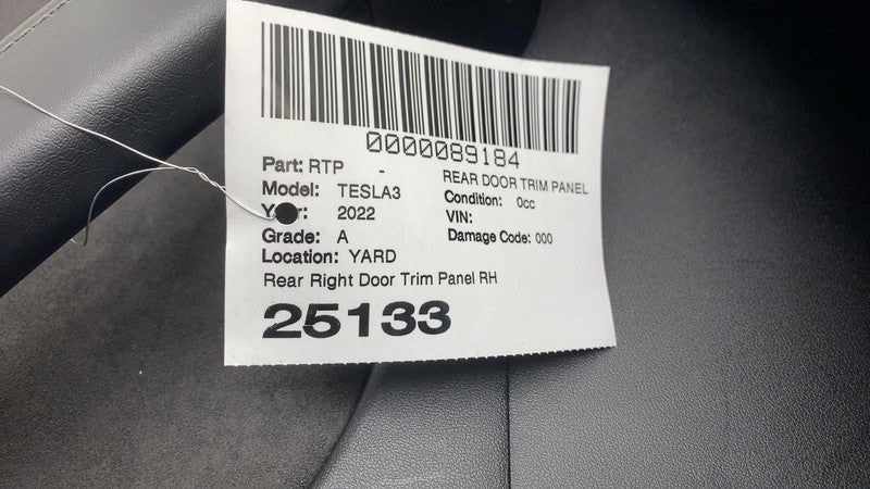 ⭕2021-2023 Tesla Model 3 Rear Passenger Side Interior Door Panel Trim 