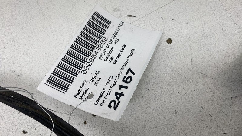 109662110F 2017-2023 Tesla Model 3 Front Passenger Side Door Window Regulator & Motor Right