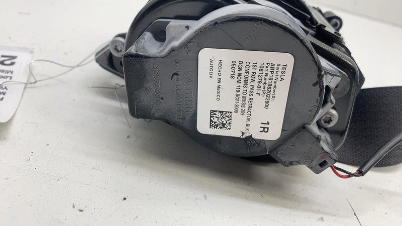 108127901F ⭕ 2017-2023 Tesla Model 3 Front Right 1st Row Seat Belt & Retractor 1081279-01-F