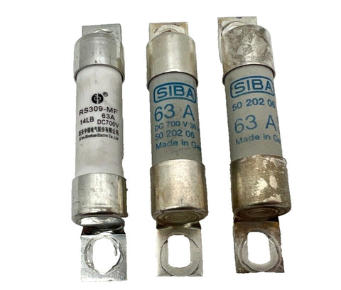 ⭕ 17-21 Model M3 3 Set Of 3 High Voltage Battery Cylinder Fast Fuse 63A RS309-MF