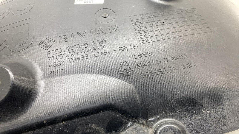 PT00112300D ⭕ 2022-2024 Rivian R1T Rear Right Wheel Fender Splash Guard Shield PT00112300-D