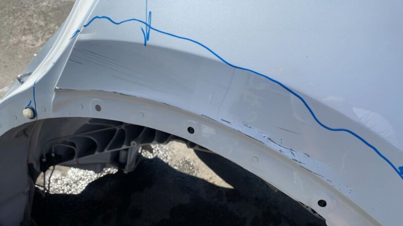 ⭕ 2020-2023 Tesla Model Y Rear Left Quarter Panel Structural Cutout White PPSW