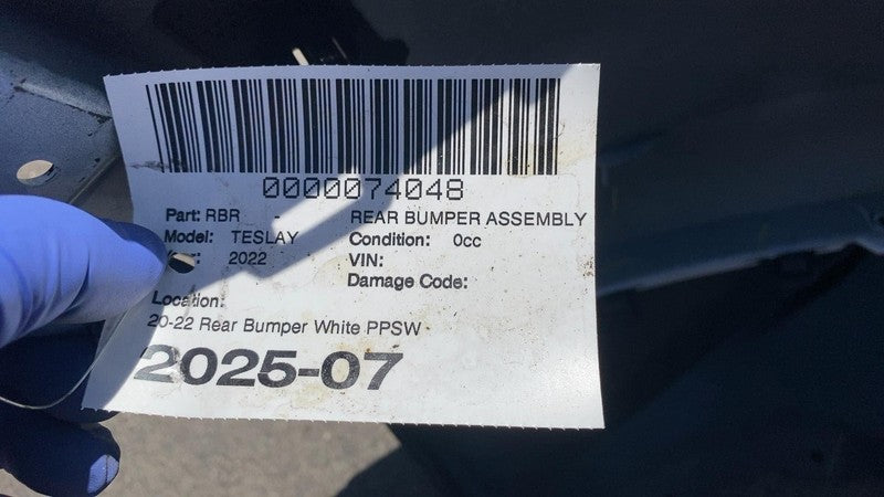 ⭕ 20-22 Tesla Model Y Rear Bumper Cover w/ Lower Valance White PPSW 14