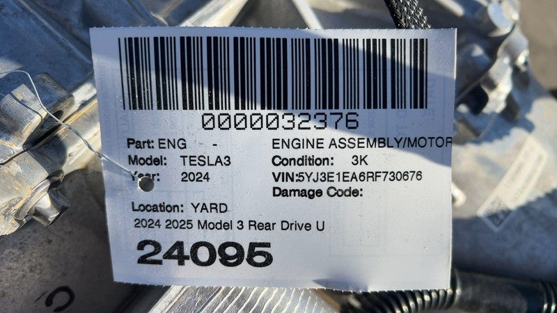 1120990-17-J ⭕ 24-25 Model 3 M3 Rear Drive Unit Engine Motor Low Current *3k ml* 1120990-17-J