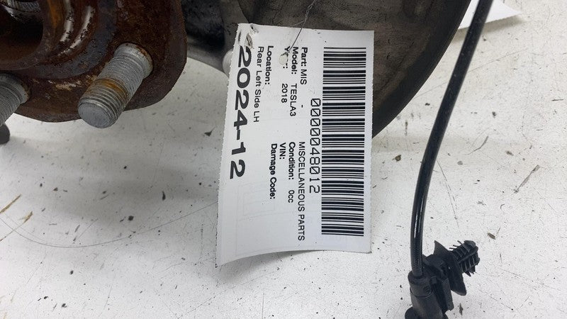 104441100F 2017-2023 Tesla Model 3 Rear Left Spindle Knuckle Hub + Dust Shield + ABS Sensor