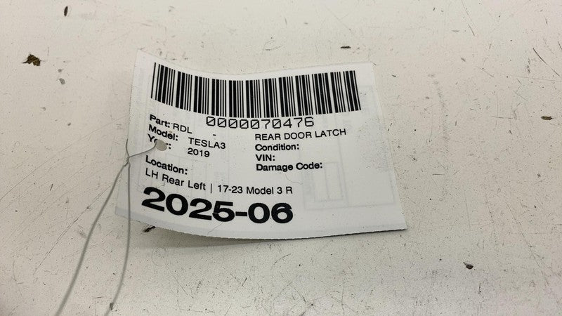 ⭕ 17-23 Model 3 Rear Driver Side Door Lock Actuator Mechanism Left 106