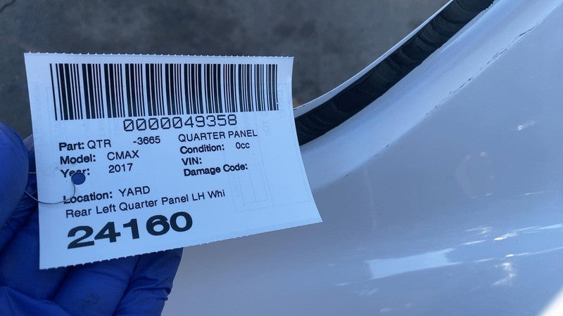 2013-2018 Ford C-Max Rear Driver Side Quarter Panel Left LH White - YZ