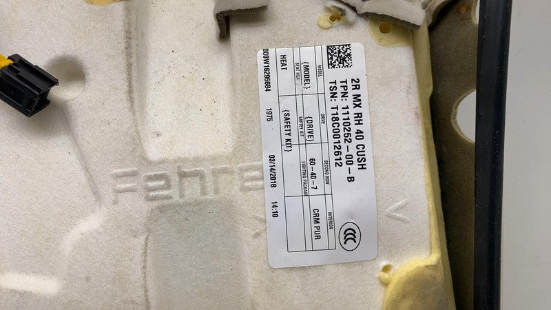 1110252-00-B ⭕16-20 Tesla Model X 2nd Row Passenger Side Seat Cushion Right RH 1110252-00-B