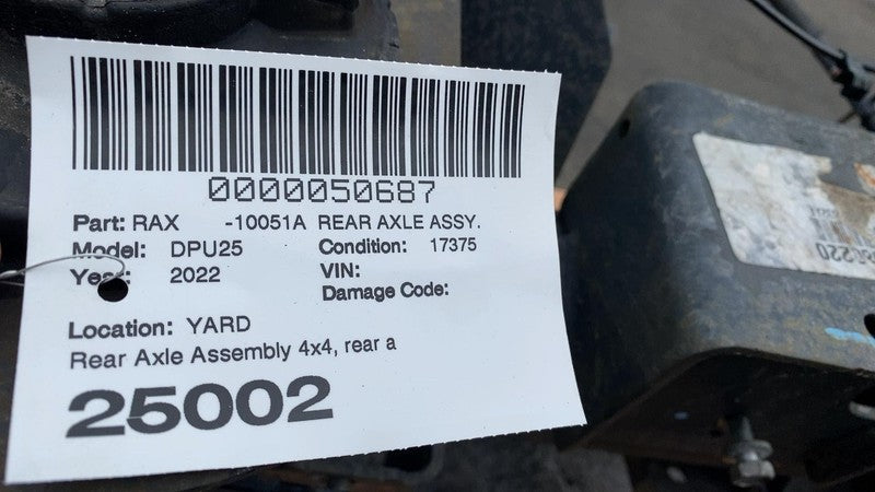 2019-2023 Ram 2500 Rear Axle Assy 3.73 Ratio Locking Differential Anti-Spin AWD