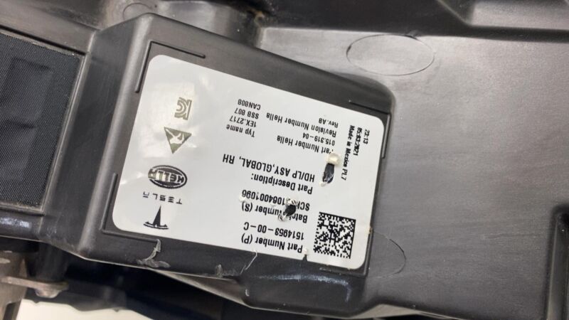 151495300C ⭕ 21-23 Tesla Model Y 3 Front Right Headlight Projector Headlamp RH 1514953-00-C