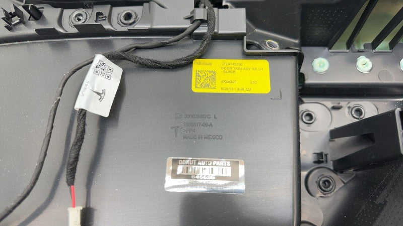 1608617-00-A ⭕ 2021-2023 Tesla Model 3 Rear Interior Door Panel Trim Card Left 1608617-00-A
