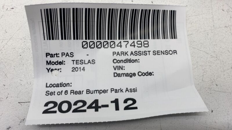 1048473 14 A 2012-2020 Tesla Model S X Bumper Bar Parking Distance Control PDC Park Sensor x6