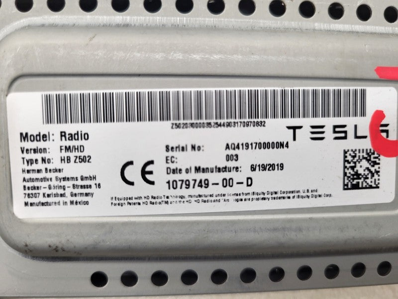 107974900D ⭕ 2017-2023 Model 3 Harman Becker FM/HD Audio Radio Receiver Module 1079749-00-D
