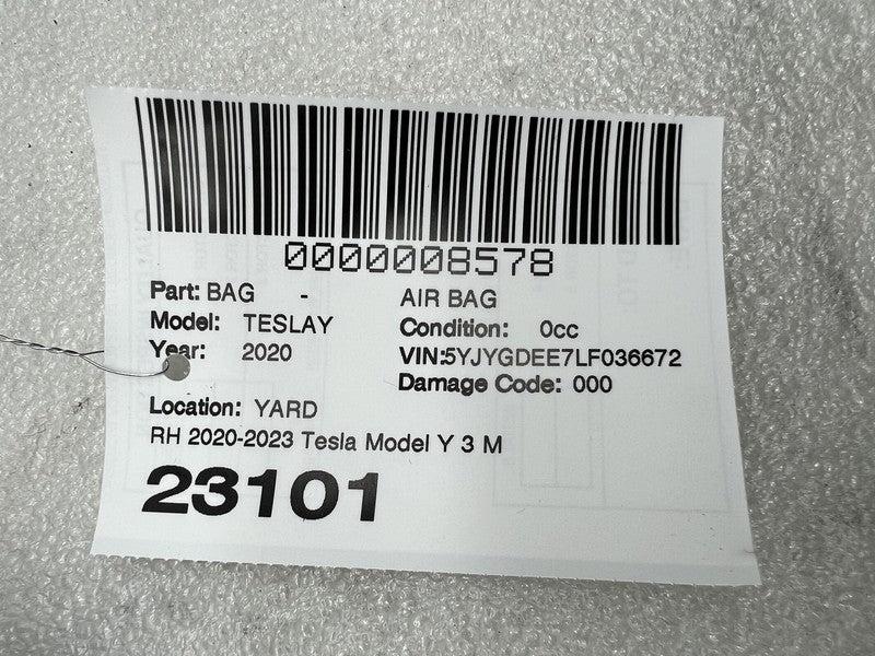 1077826 00 D ⭕ 2017-2023 Model 3 Y Passenger Side Lower Knee Safety Airbag Right 1077826-00-D