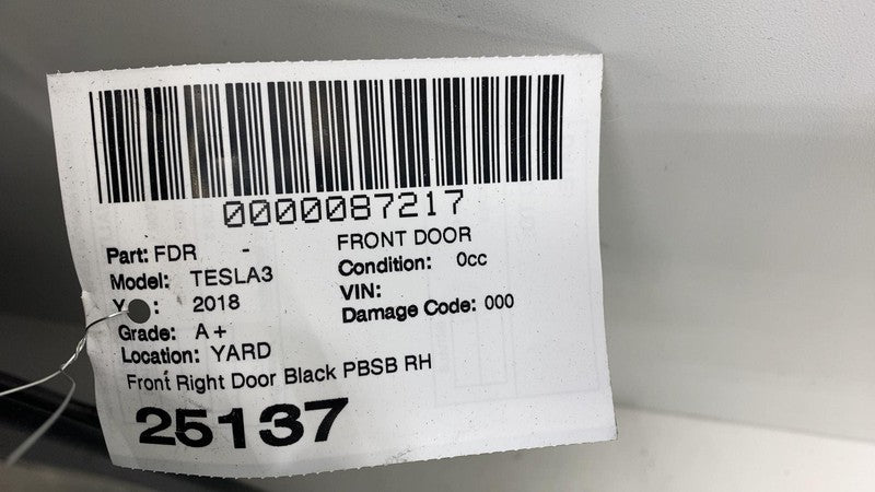 ⭕ 2017-2020 Tesla Model 3 Front Passenger Door Shell Panel Right RH Bl