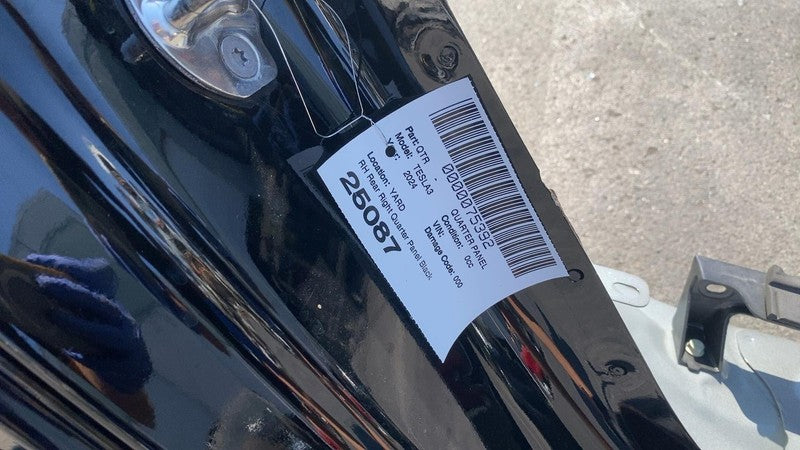 ⭕ 24-25 Tesla Model 3 Rear Right Quarter Panel Structural Frame Cut Black PBSB