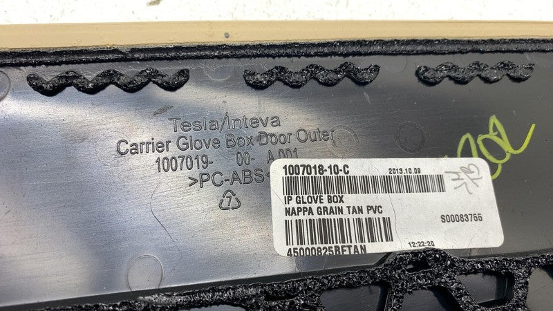 ⭕2012-2015 Tesla Model S Glove Box Trim Cover Panel Nappa Grain Tan 10