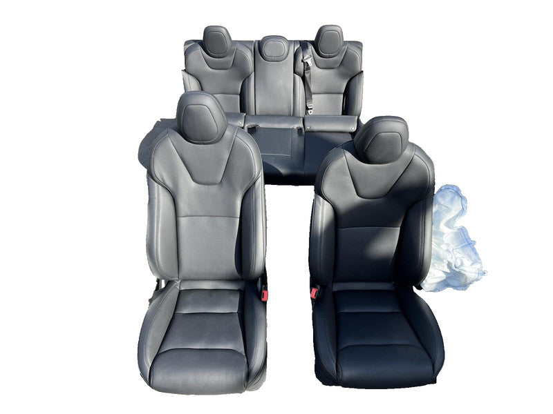 ⭕ 21-23 Tesla Model S Left & Right Front Bucket Seat + Rear 2nd Row Seat Black