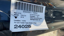 2017-2020 Tesla Model 3 Rear Right Quarter Panel Structural Frame Cut Gray PMNG