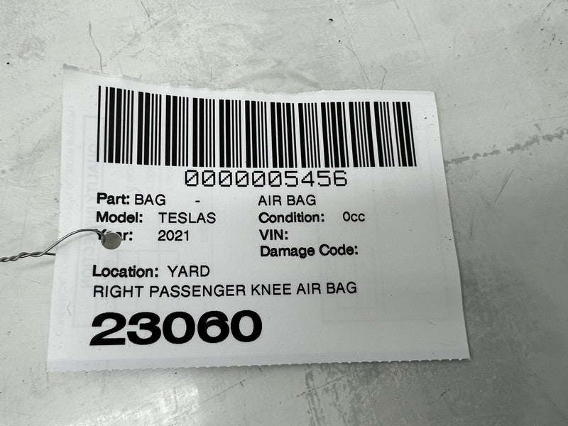 2021-2023 Tesla Model S X Plaid Front Right Passenger Knee Airbag BLAC