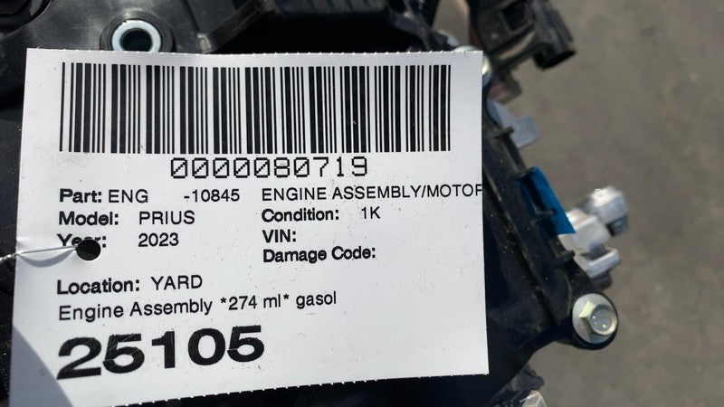 ⭕ 2023-2024 Toyota Prius Engine Assembly 2.0L Gas M20AFXS (5th VIN = C) 274 mi