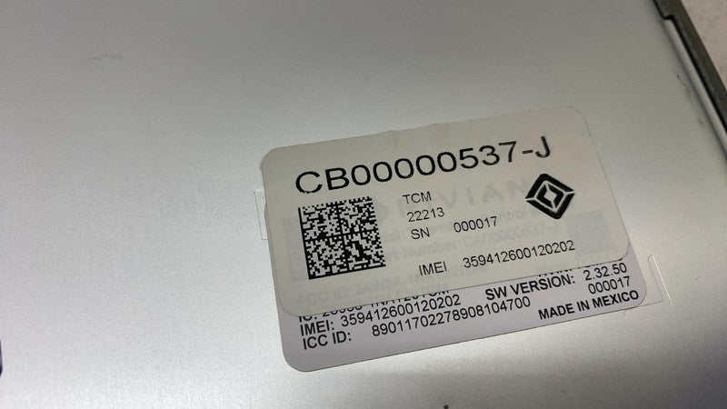 CB00000537J 2022 2023 2024 Rivian R1T R1S TCM Telematics Communication Control Module Unit