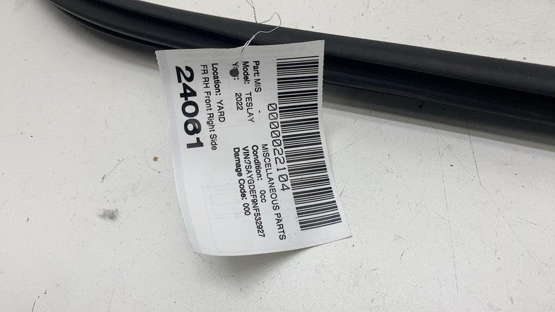 2020-2022 Tesla Model Y Front Passenger Side Door Weatherstrip Rubber Seal Right