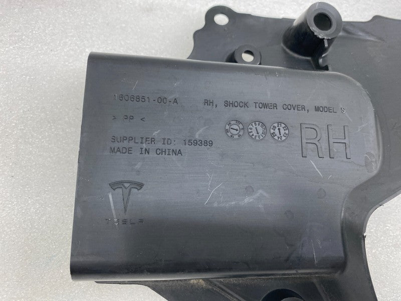 ⭕ 21-25 Model S Front Passenger Side Tower Shock Cover Trim Right 1606