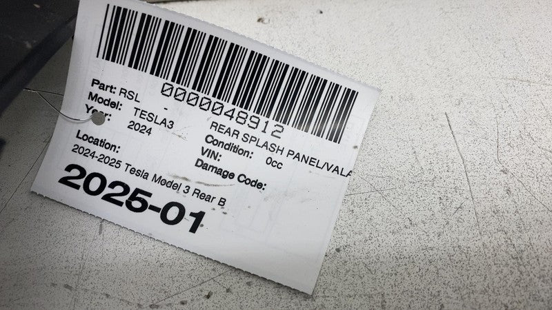 24 25 Tesla Model 3 Rear Bumper Lower Valance Splash Shield Cover 1831