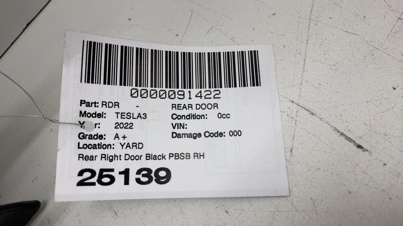 ⭕ 2021-2023 Tesla Model 3 Rear Passenger Side Door Shell Panel Right B