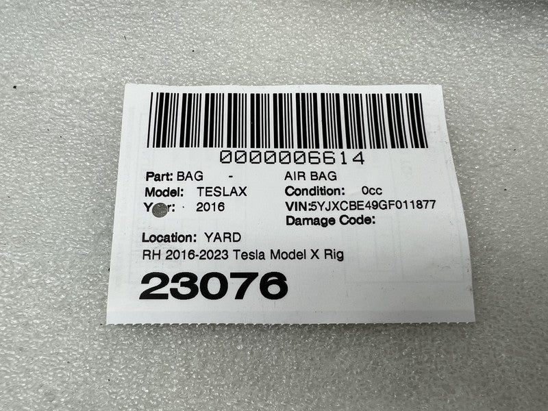 1036759-00-E 2016-2023 Tesla Model X Front Passenger 1st Row Roof Curtain Airbag Module Right