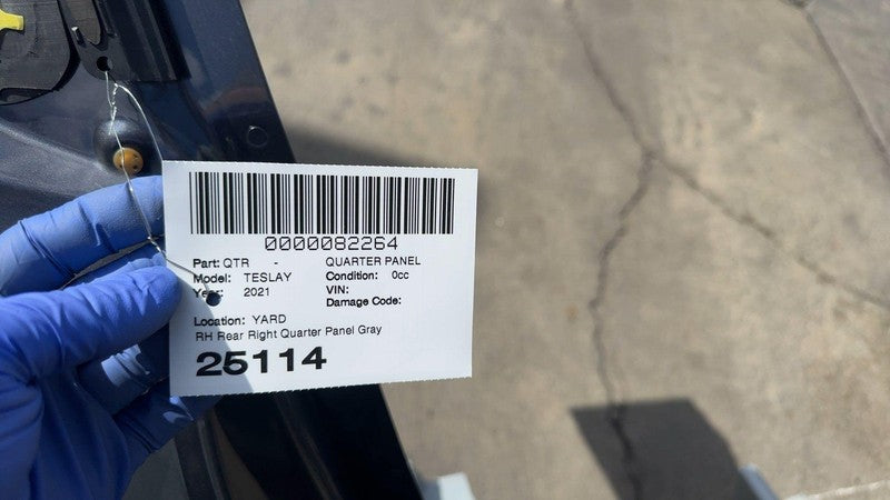 ⭕ 2020-2024 Tesla Model Y Rear Right Quarter Panel Structural Cutout Gray - PMNG