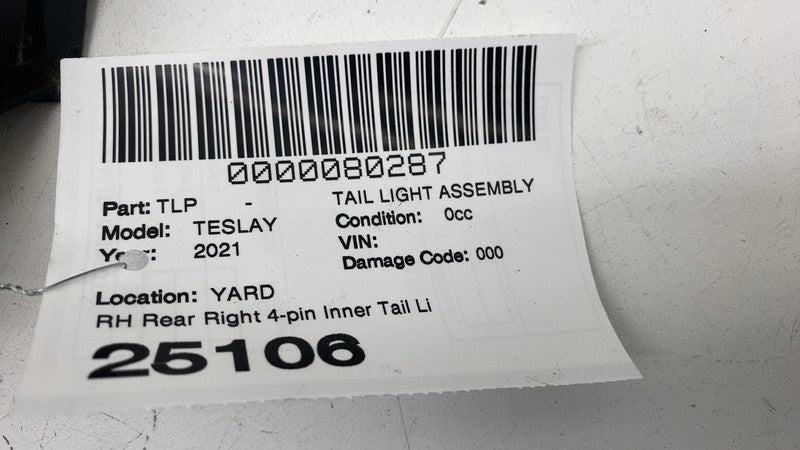 1502089-97-B ⭕ 2020-2024 Model Y Rear Right Inner Taillight LED Tail Lamp 4-Pin 1502089-97-B