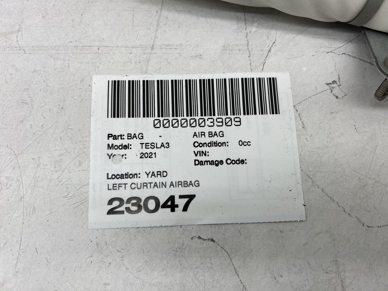 1077827-00-E 2017-2023 Tesla Model 3 Driver Side Curtain Roof Airbag Head Left 1077827-00-E