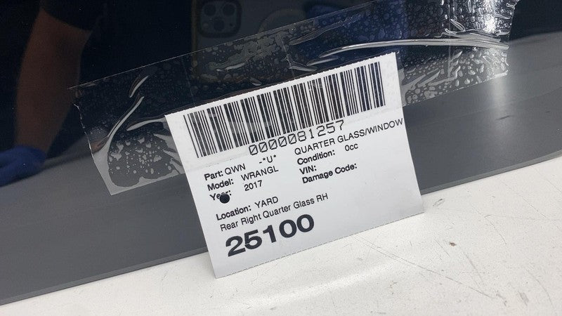 68054706AA ⭕ 11-18 Jeep Wrangler Rear Passenger Side Body Quarter Glass Window Right 4-Door