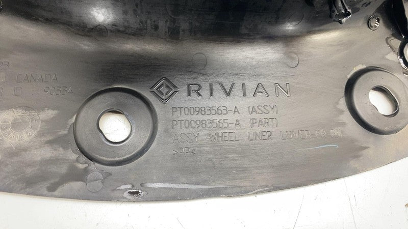 PT00983563 ⭕ 2025 Rivian R1S Front Right Lower Wheel Liner Splash Shield (Rear Section) RH