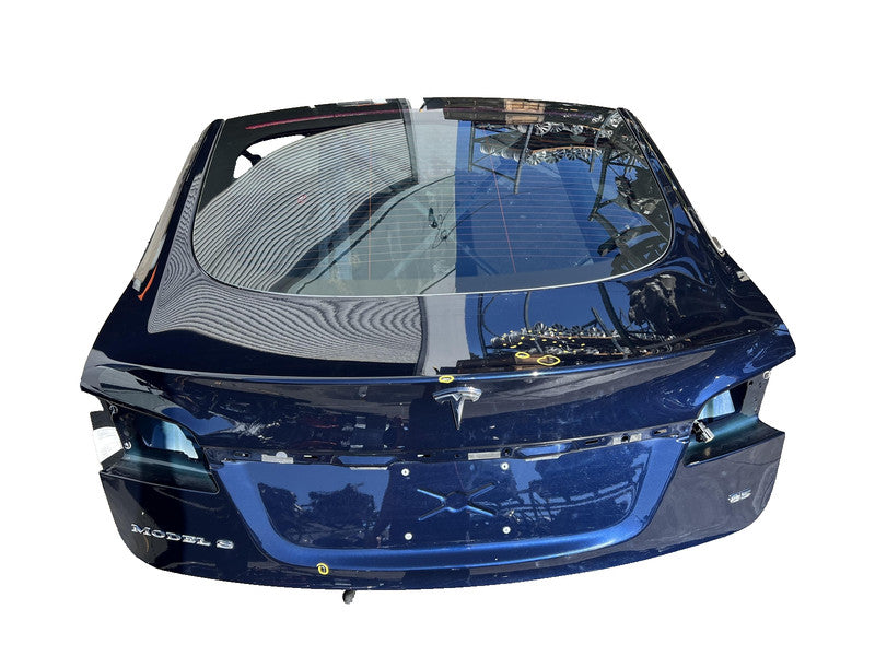 ⭕ 2012-2015 Tesla Model S Rear Tailgate Hatch Panel & Liftgate Glass Blue - PMMB
