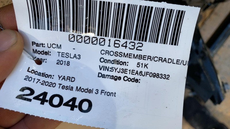 ⭕ 2017-2020 Tesla Model 3 Front Chassis Subframe w/ Ankle Catcher Crus