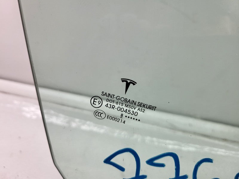 43R-004530 ⭕ 17-19 Tesla Model 3 Front Passenger Side Door Window Glass Right Single Pane