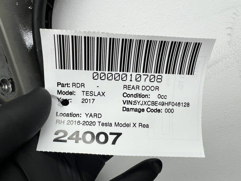 ⭕ 2016-2024 Tesla Model X Rear Right Falcon Door Panel Black PBSB 1028