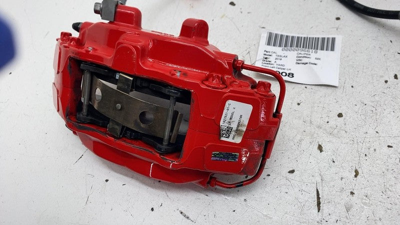 ⭕ 2016-2020 Tesla Model X Front Caliper w/ Brake Hose Line Left Red 10